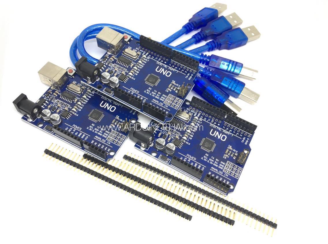 UNO R3 (SMD) จำนวน 3 ชุด แถมสาย USB ( Arduino - Compatible Board )