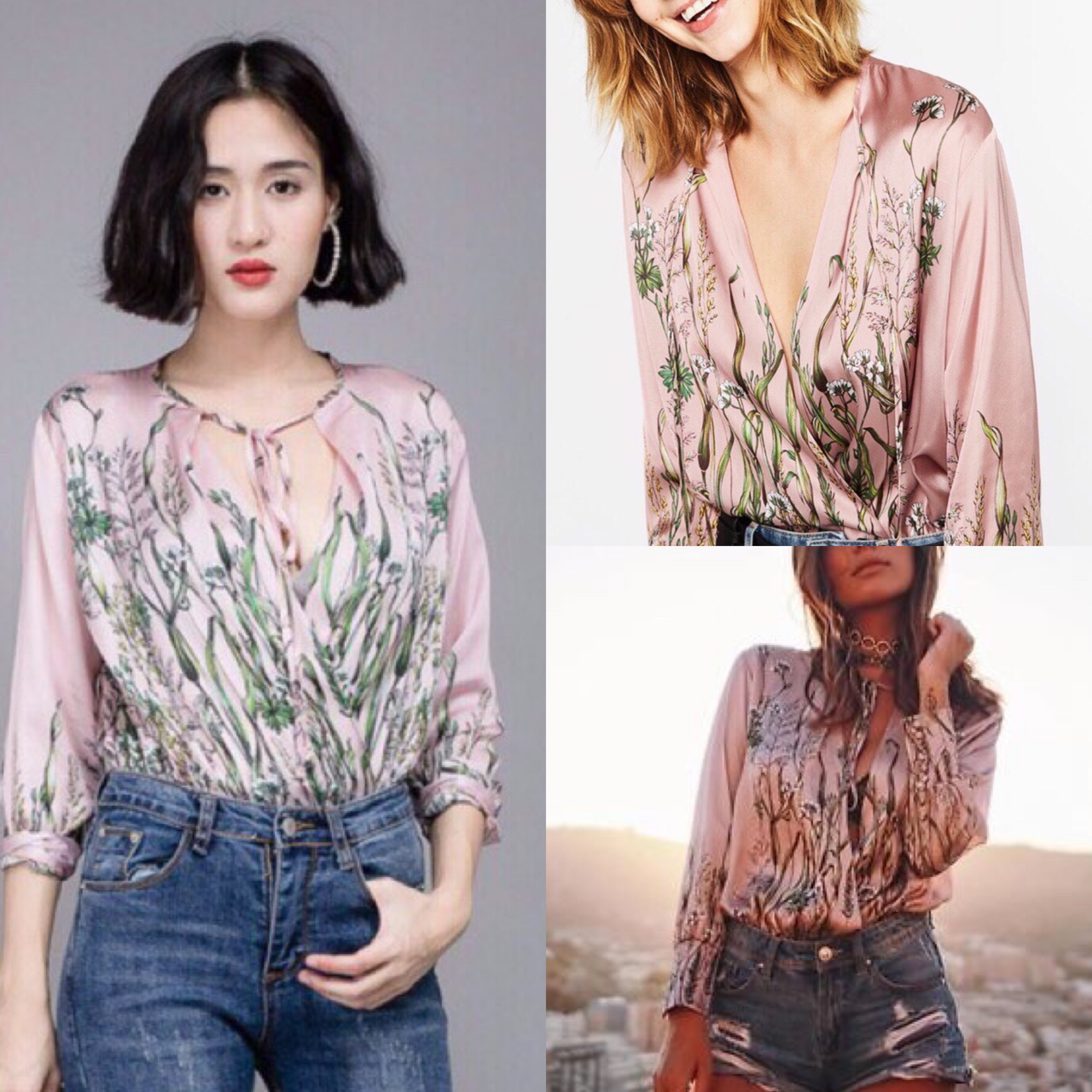 Zara Pink Satinsilk Bodysuit บอดี้สูทสไตล์Zara ผ้าซิลค์ซาตินเนื้อดีมากใส่สวย