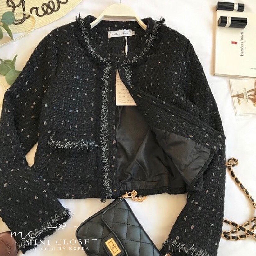 เสื้อคลุมผ้าทวีต สวยหรู ดูแพง มี2 สี ขาว ,ดำ