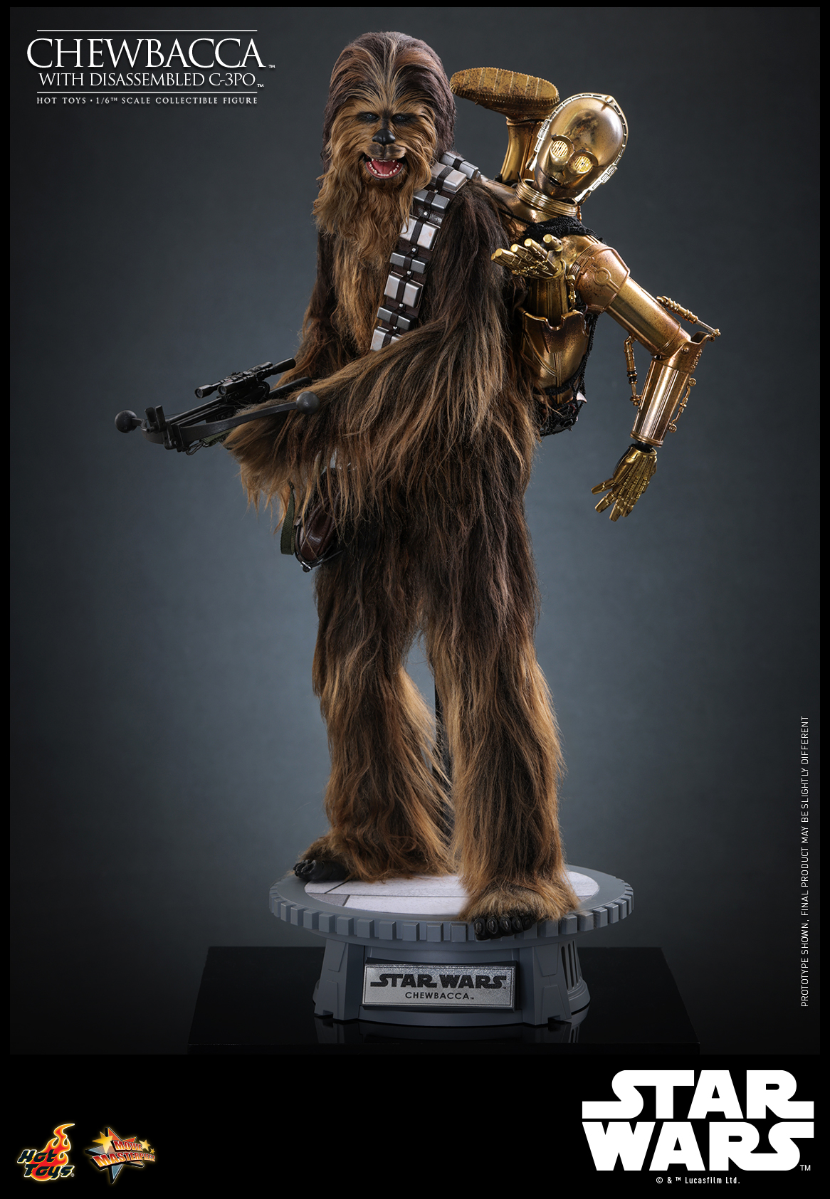 Hot Toys MMS766 Star Wars Episode V: The Empire Strikes Back - Chewbacca with Disassembled C-3PO
