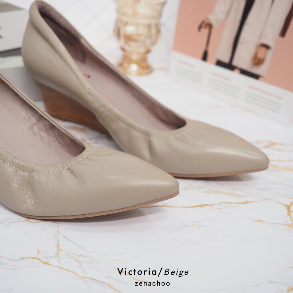 ทรงปกติ เปลี่ยนไซส์ได้-ไม่รับคืน Zenachoo Victoria2 สูง 2 นิ้ว รองเท้าหนังแกะ ส้นเตารีดหัวแหลม ทรงสวย เดินสบายทั้งวัน