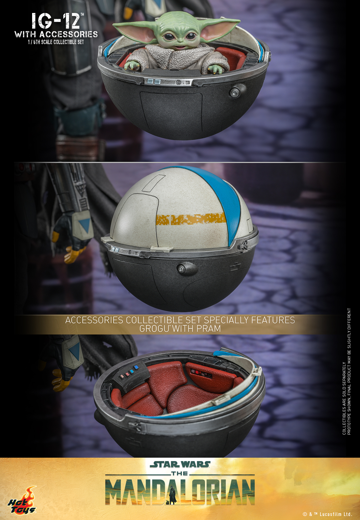 Hot Toys TMS105 1/6 Star Wars: The Mandalorian™ - IG-12™ With Accessories Set