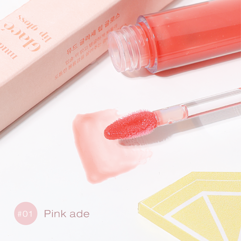 MUDE GLACE LIP GLOSS 01 PINK ADE 4.1G. (ลิปกลอส)