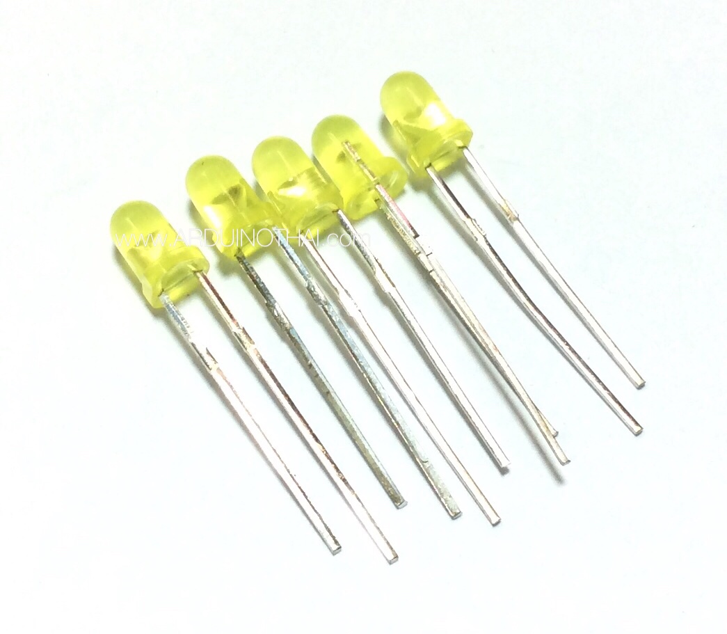 3mm LED Yellow (เปลี่ยนเป็นสีส้ม จำนวน 5 ดวง)