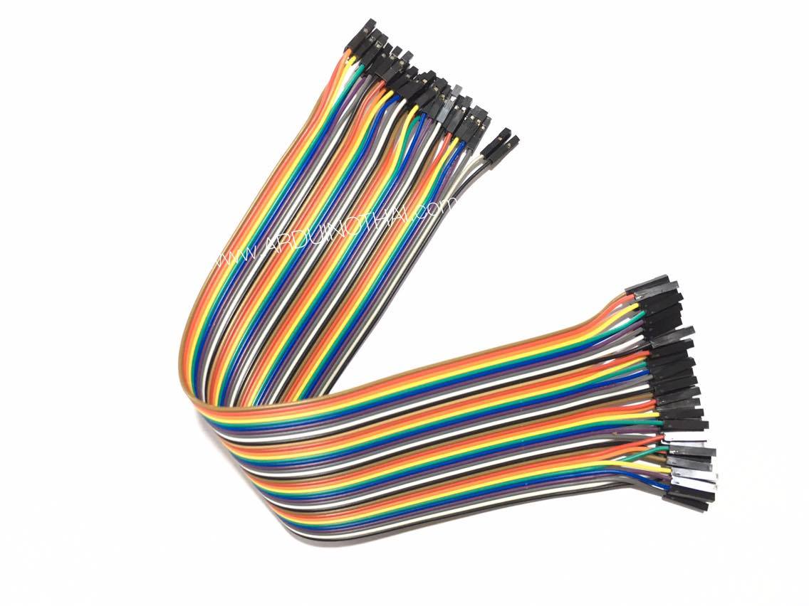 Jump Wire สายจั๊ม เมีย-เมีย (Female to Female) ยาว 30 cm. จำนวน 40 เส้น สต็อกไทยส่งไว