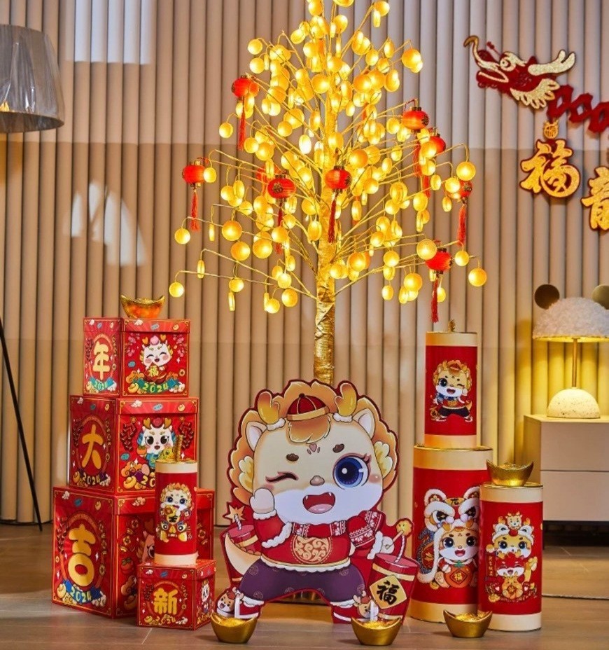 ตกแต่งประทัดยักษ์ สีสันของงานเลี้ยงวันตรุษจีนให้เช่า