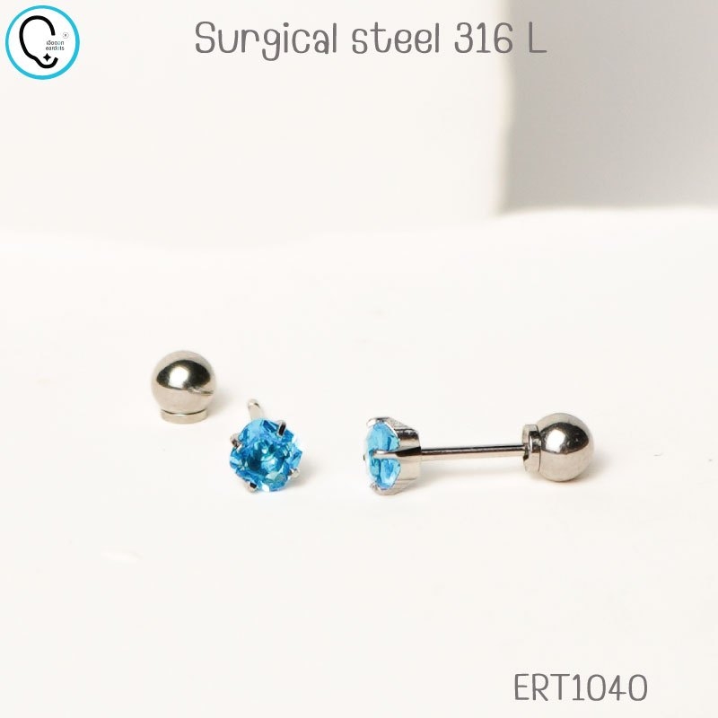 (ส่งฟรี!)“เช็คสินค้าทัก line ก่อนโอนนะคะ” ต่างหูสำหรับผิวแพ้ง่ายแป้นตัน สแตนเลสเกรดการแพทย์ 5mm Ringbutton Clear ปลอดภัย100%_ERT1040