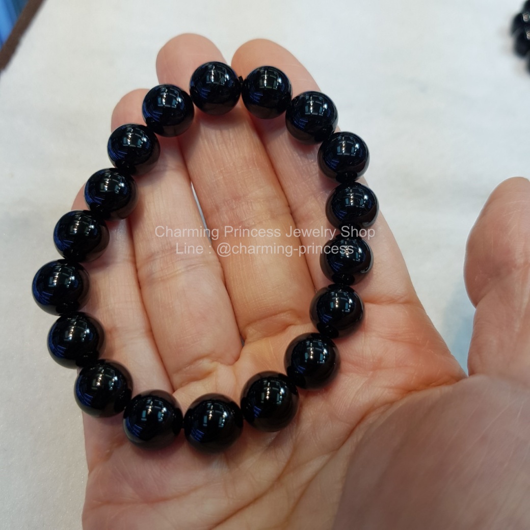 แบล็กทัวร์มาลีน Black Tourmaline 10 มม โดดเด่นการด้านการปกป้องคุ้มครอง และกำจัดพลังงานลบออกไป