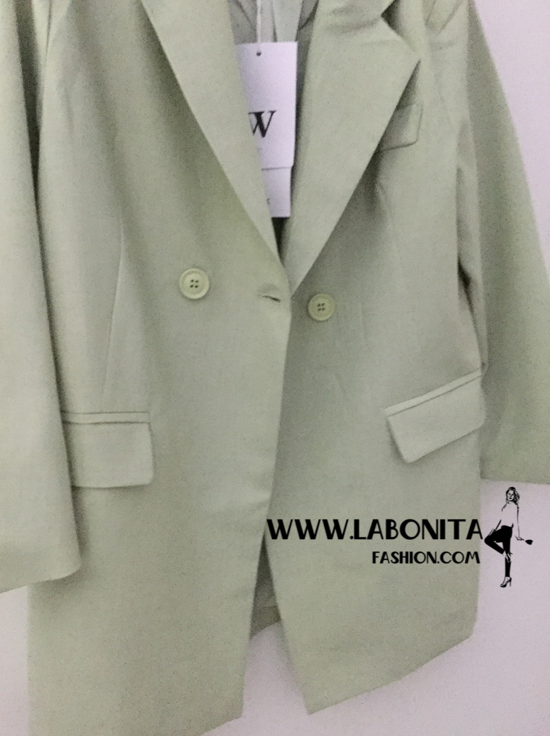 เสื้อสูทเกาหลี สีเขียวมิ้น