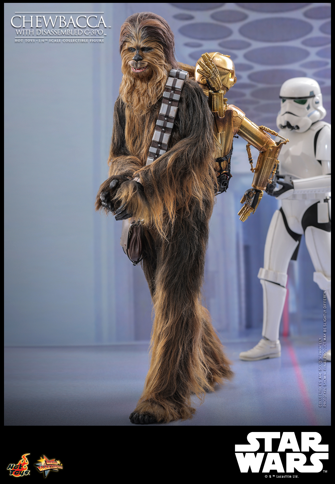 Hot Toys MMS766 Star Wars Episode V: The Empire Strikes Back - Chewbacca with Disassembled C-3PO