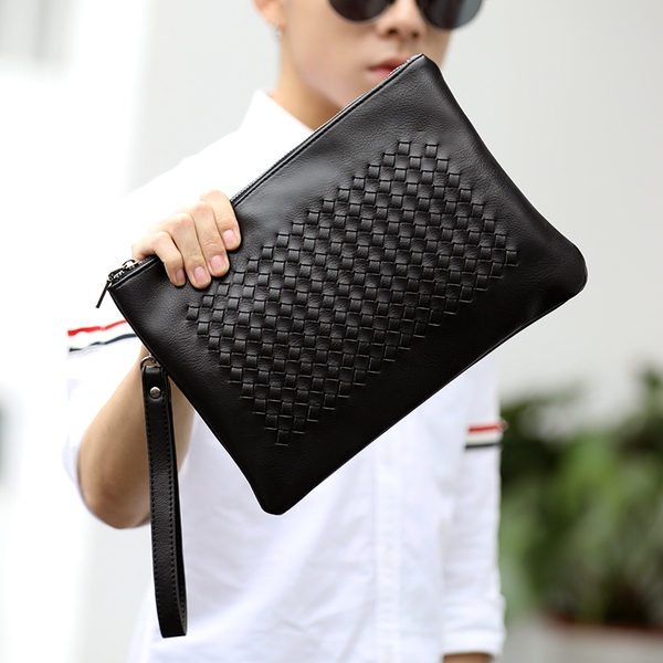 พร้อมส่ง กระเป๋าคลัทซ์ผู้ชาย ใส่ ipad หรือ Tap 10 นิ้ว พร้อมสายคล้องมือ แฟขั่นเกาหลี