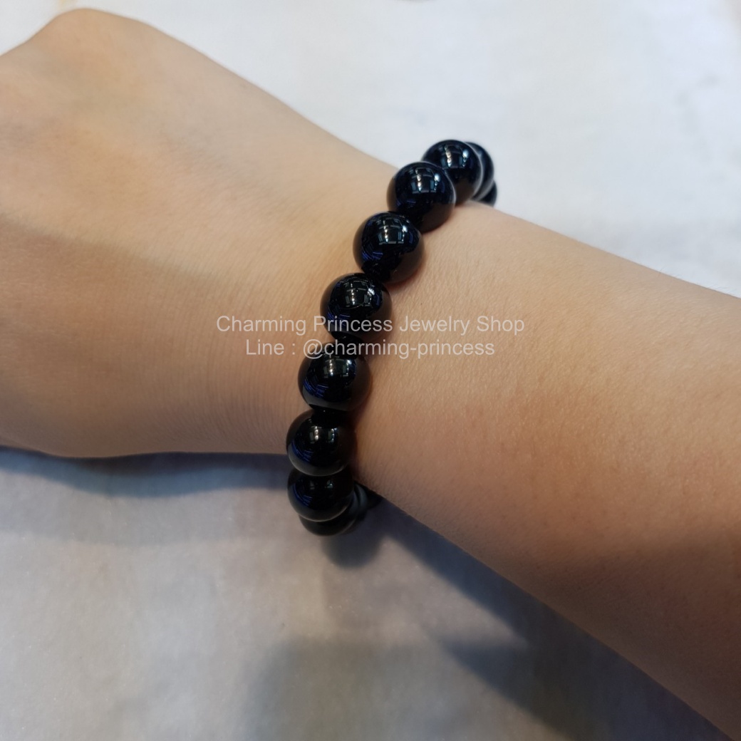 แบล็กทัวร์มาลีน Black Tourmaline 10 มม โดดเด่นการด้านการปกป้องคุ้มครอง และกำจัดพลังงานลบออกไป