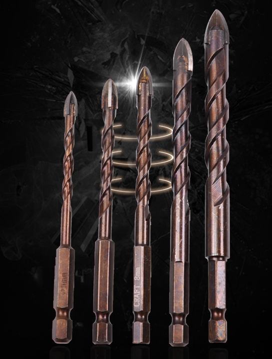 DH07 ชุดดอกเจาะปูน กระเบื้อง กระจก แกรนิตโต้ 4-10 มิล ฟันคมพิเศษ 4 ฟัน เจาะง่าย เร็ว แกนหกเหลี่ยม 1/4