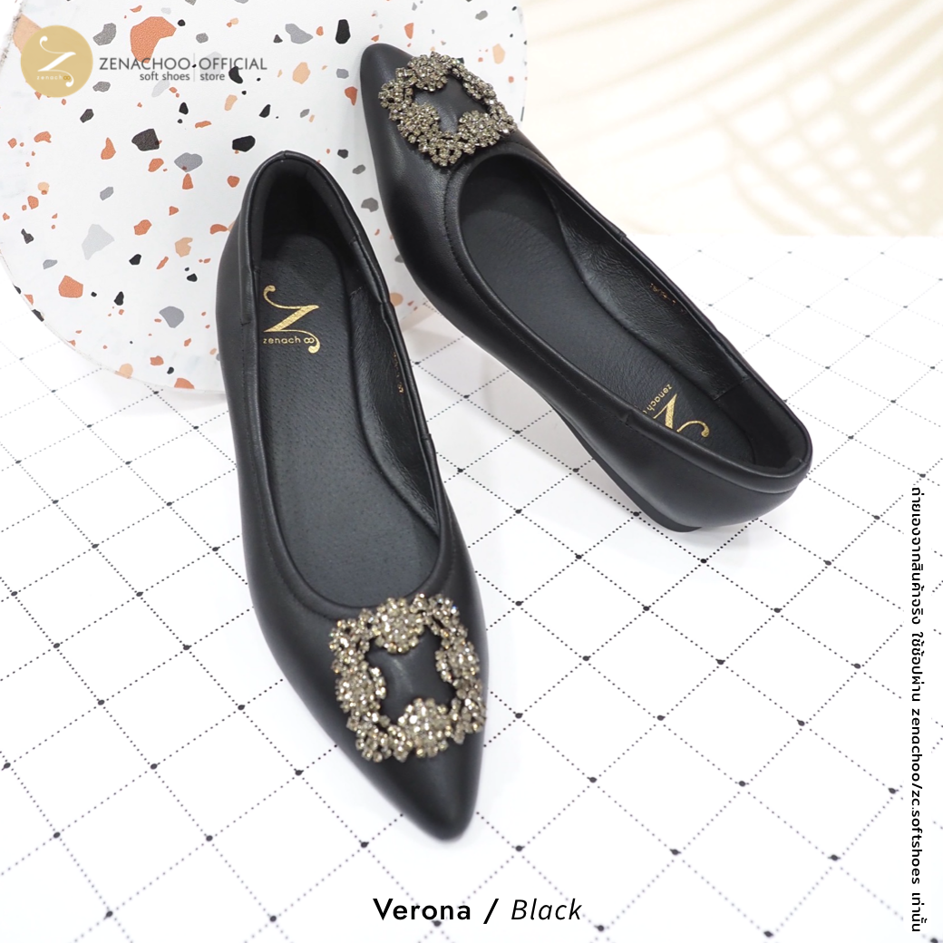 ทรงปกติ เปลี่ยนไซส์ได้ ไม่รับคืน Zenachoo รุ่น Verona เสริมด้านในสูง 1 นิ้ว หัวแหลม หนังแกะแท้