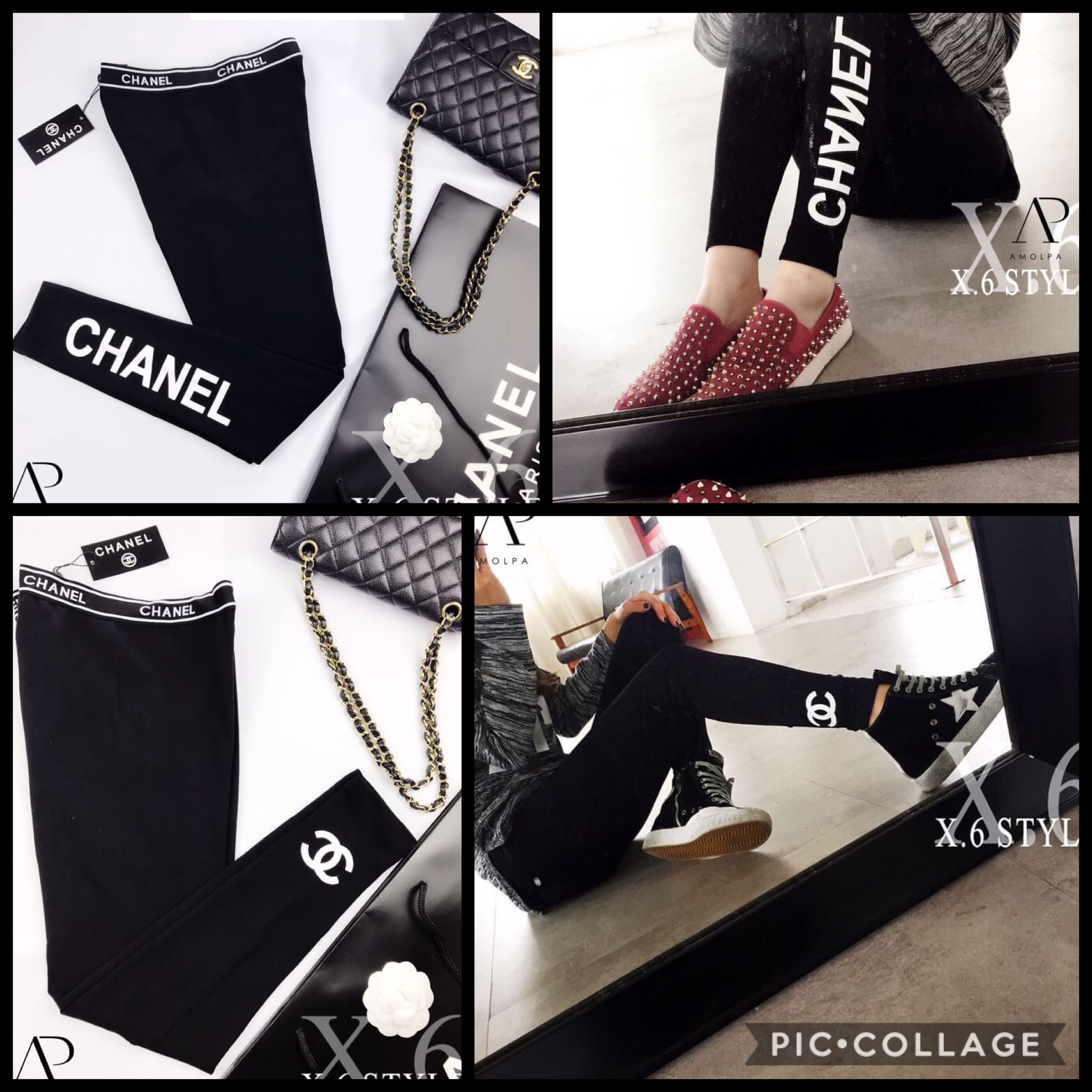 พร้อมส่ง !!! Legging ผ้าหนากำลังดี งานดี คุณภาพแน่นเลยค่ะตัวนี้ ป้าย tag Chanel น่ะค่ะ