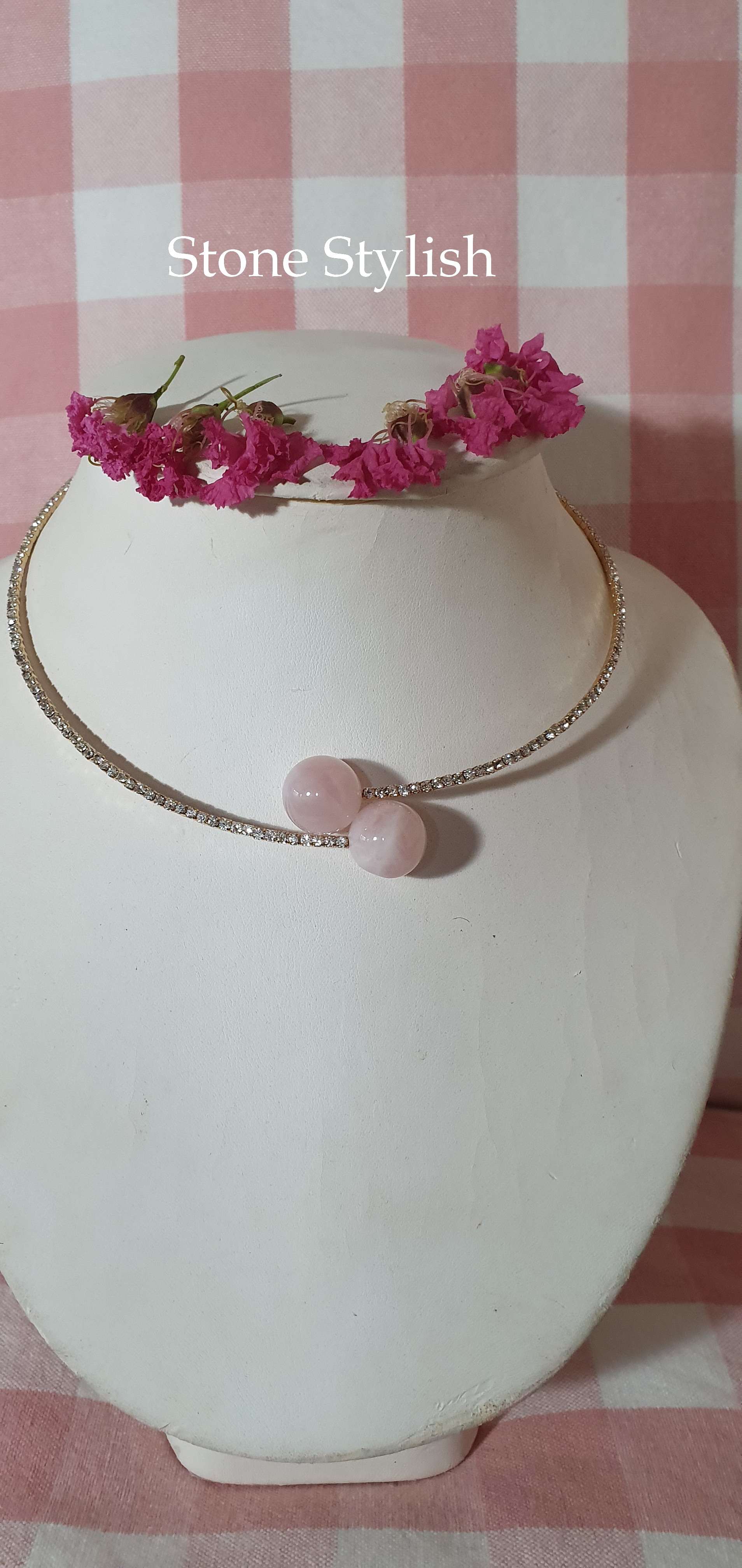 สร้อยคอโรสควอทซ์ #Rose Quartz Necklace