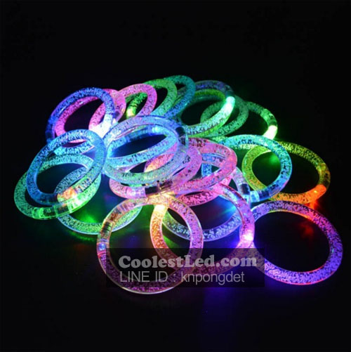 กำไลข้อมือเรืองแสง มีไฟ LED กระพริบ ลายฟองอากาศ แบบเปลี่ยนถ่านได้