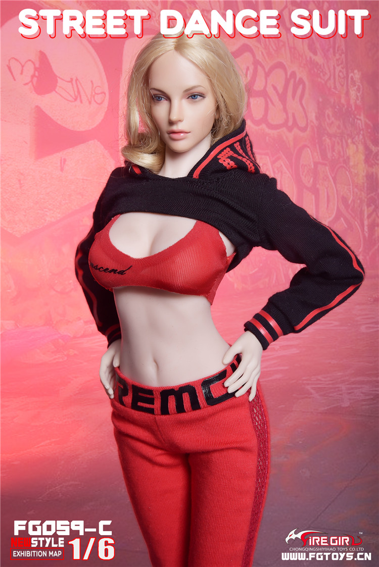 Fire Girl Toys FG059-A Street dance suit (black and red)