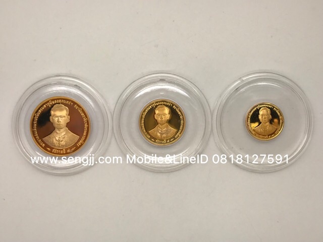 เหรียญกษาปณ์ทองคำขัดเงาที่ระลึก ครองราชย์ 50 ปี พ.ศ.2539 ครบชุด