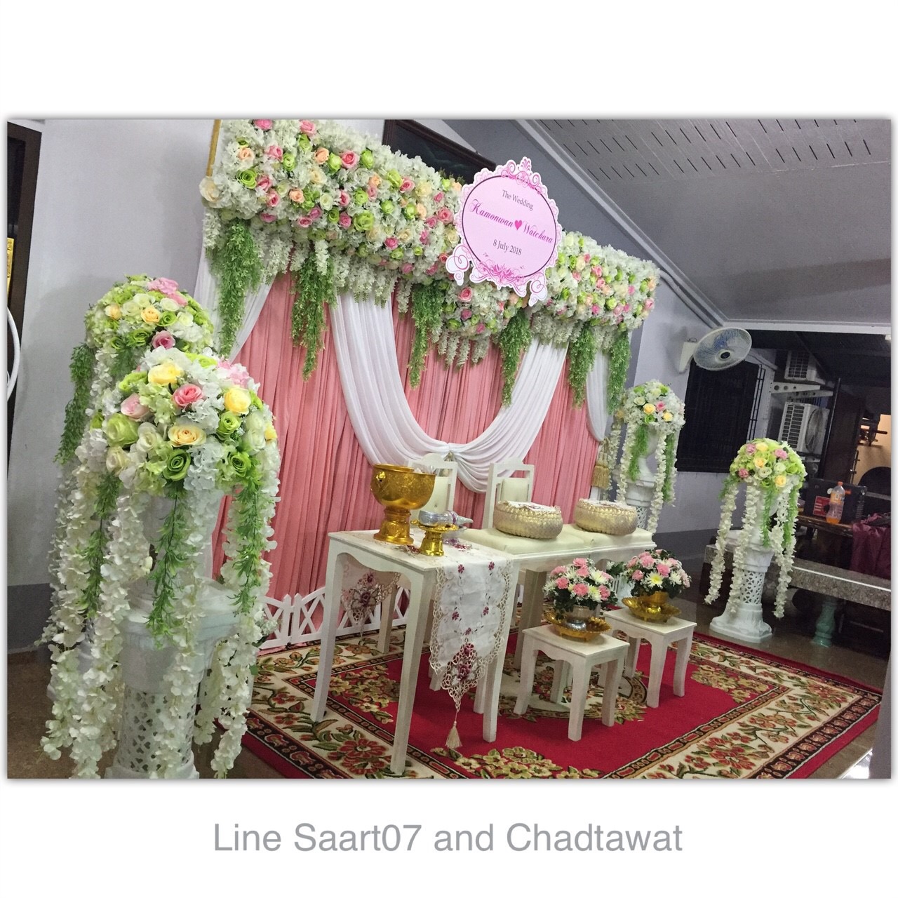 ฉากรดน้ำสังข์ 3 m x 2.5 m ธีมชมพู