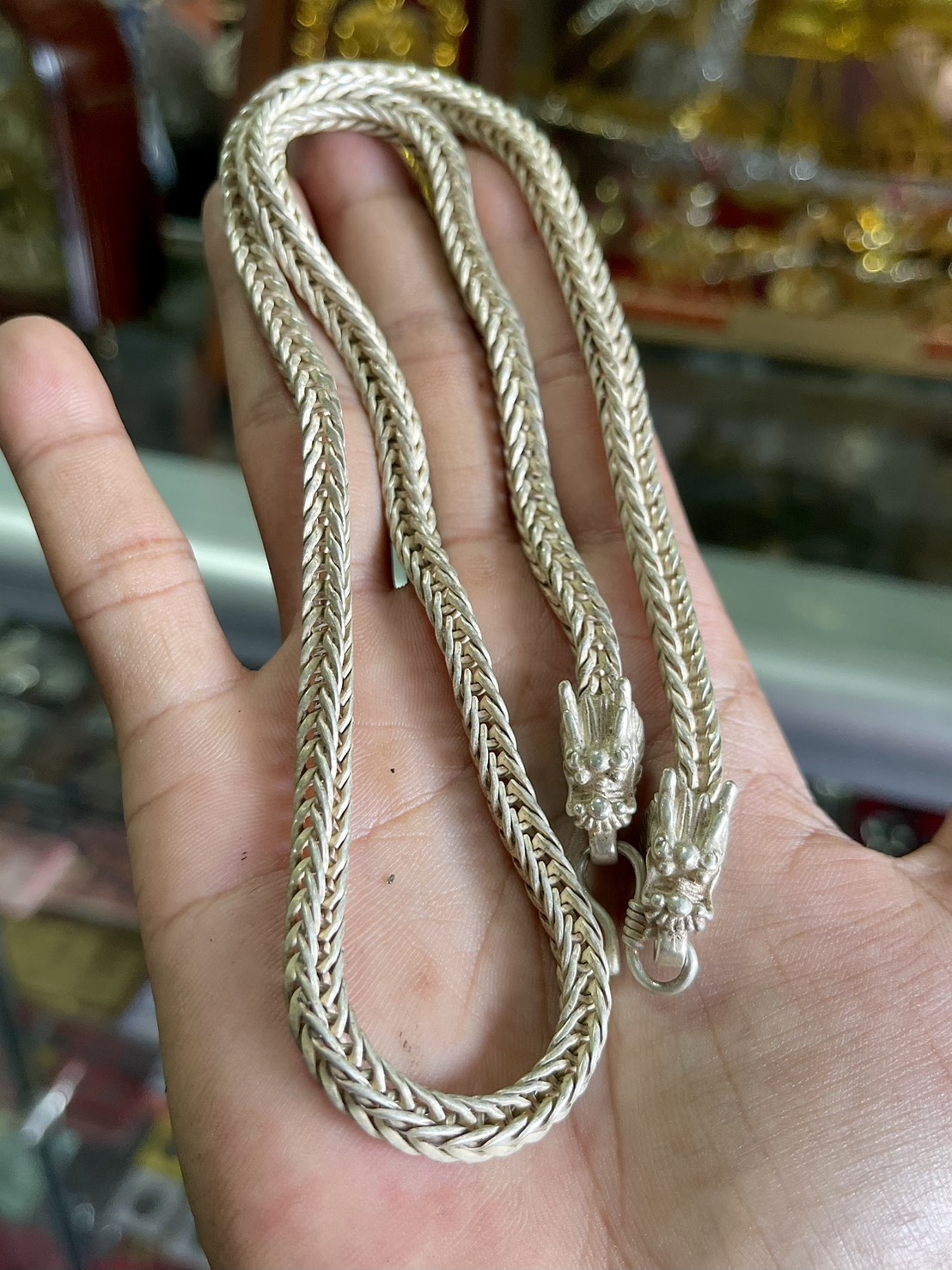 สร้อยเงิน สร้อยคอเงินเก่า สร้อยคอ ลายมังกร ยาว30ซม