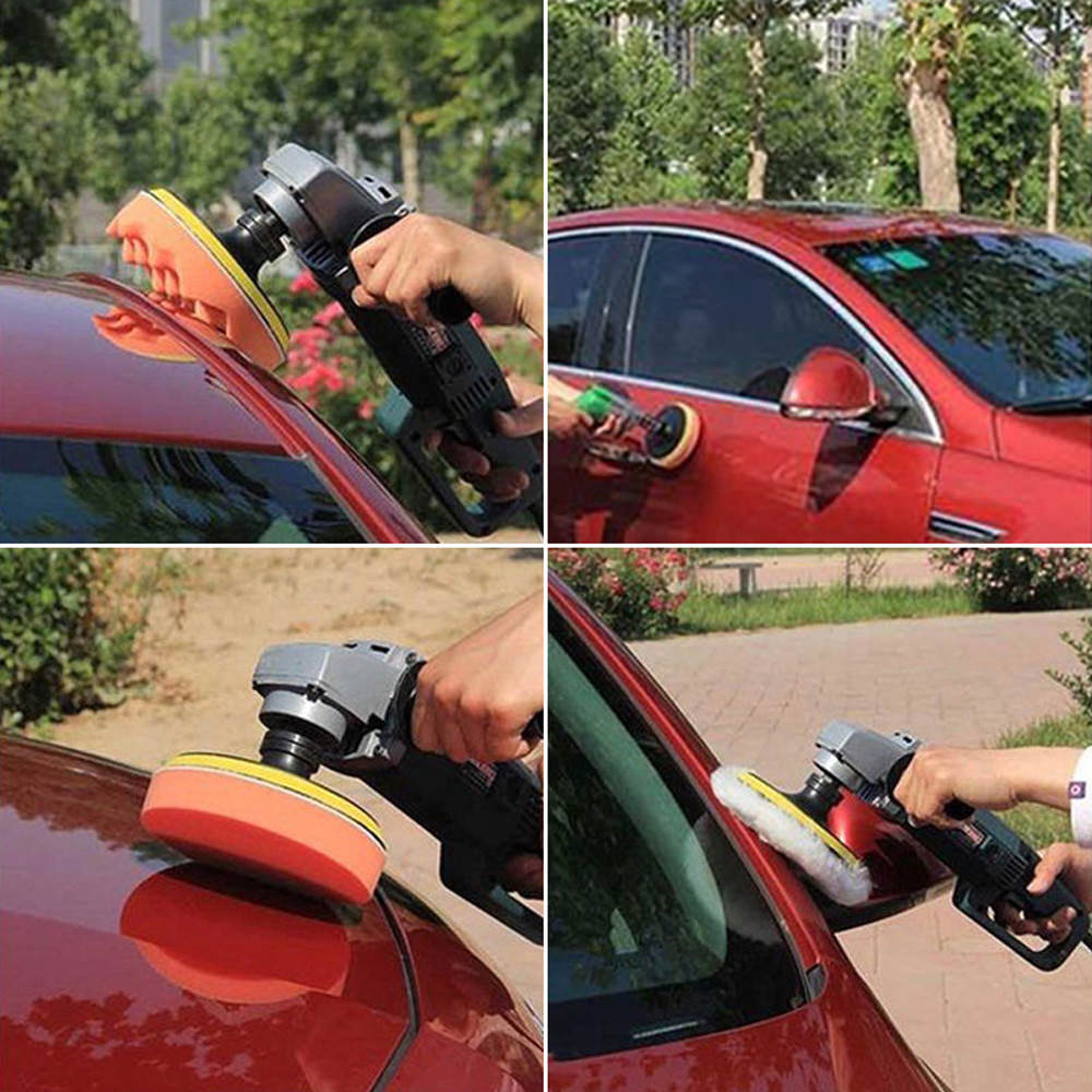 AD25 ชุดแปลงสว่าน/หินเจียร ขัดสีรถ 4 นิ้ว ขนแกะ ฟองน้ำ สุดคุ้ม 8 ชิ้น ขัดคราบ ขัดล้าง ขัดเงา ครบๆ