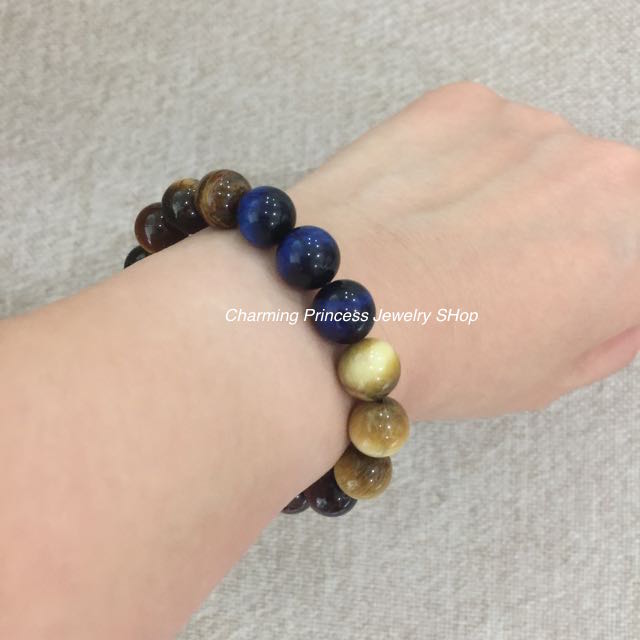 5 พยัคฆราช Tiger Eye Multi Colors หินตาเสือครบทุกสี 10 มม แก้ปีชง พลิกฟื้นดวงชะตา แคล้วคลาดปลอดภัย หินแก้ปีชง