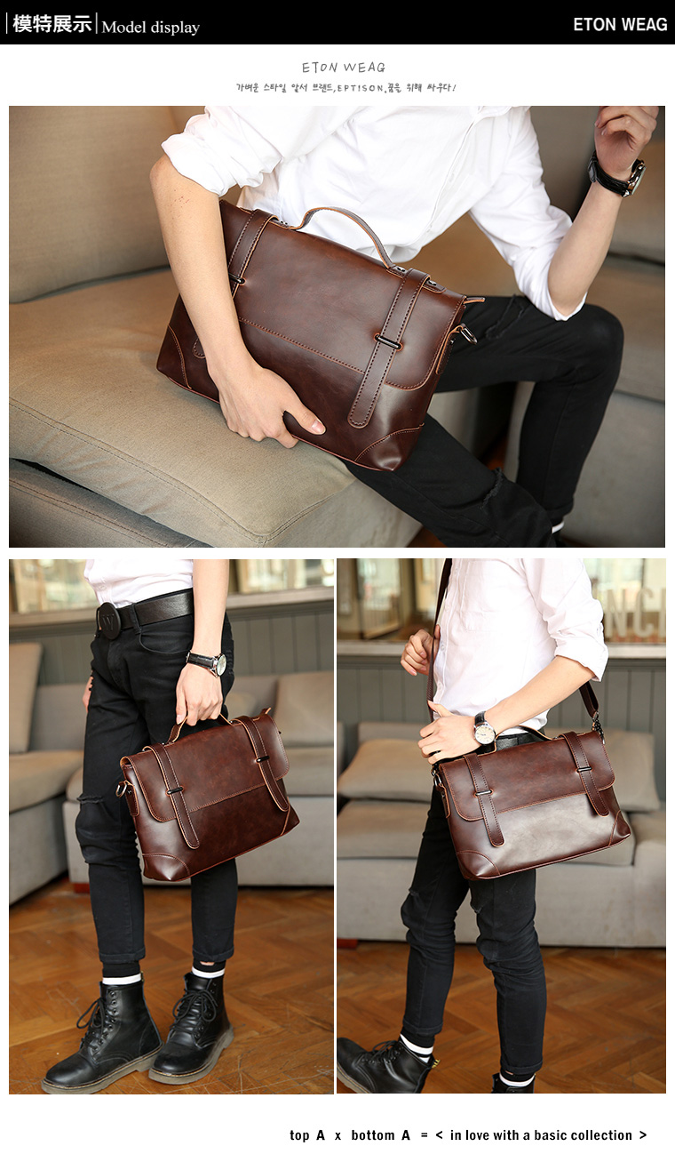 พร้อมส่ง กระเป๋านักธุรกิจ ผู้ชายถือและสะพายข้าง แฟชั่นเกาหลี