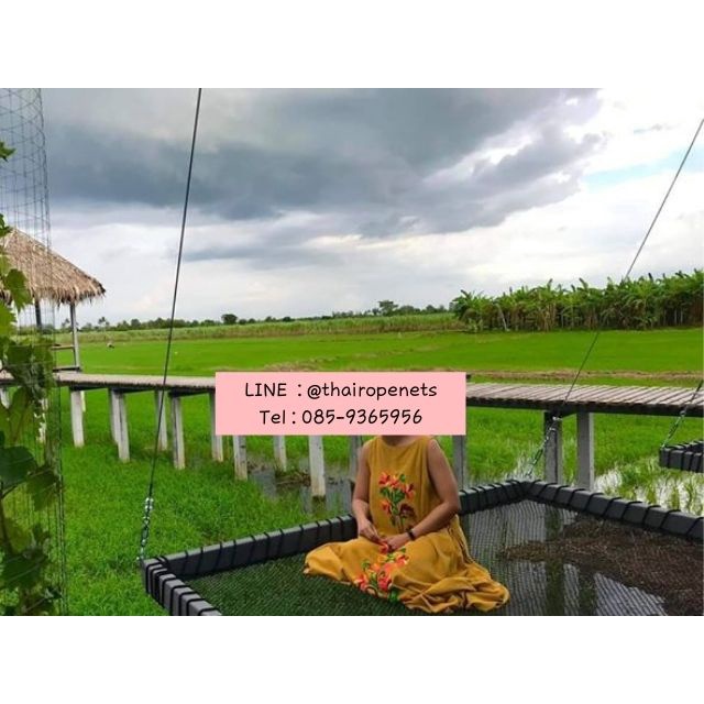 รุ่น Black ONE ตาข่ายคาเฟ่ ตาข่ายรีสอร์ท ตาข่ายร้านกาแฟ สีดำ ไร้ปม มีขนาดให้เลือก ติดตั้งง่าย