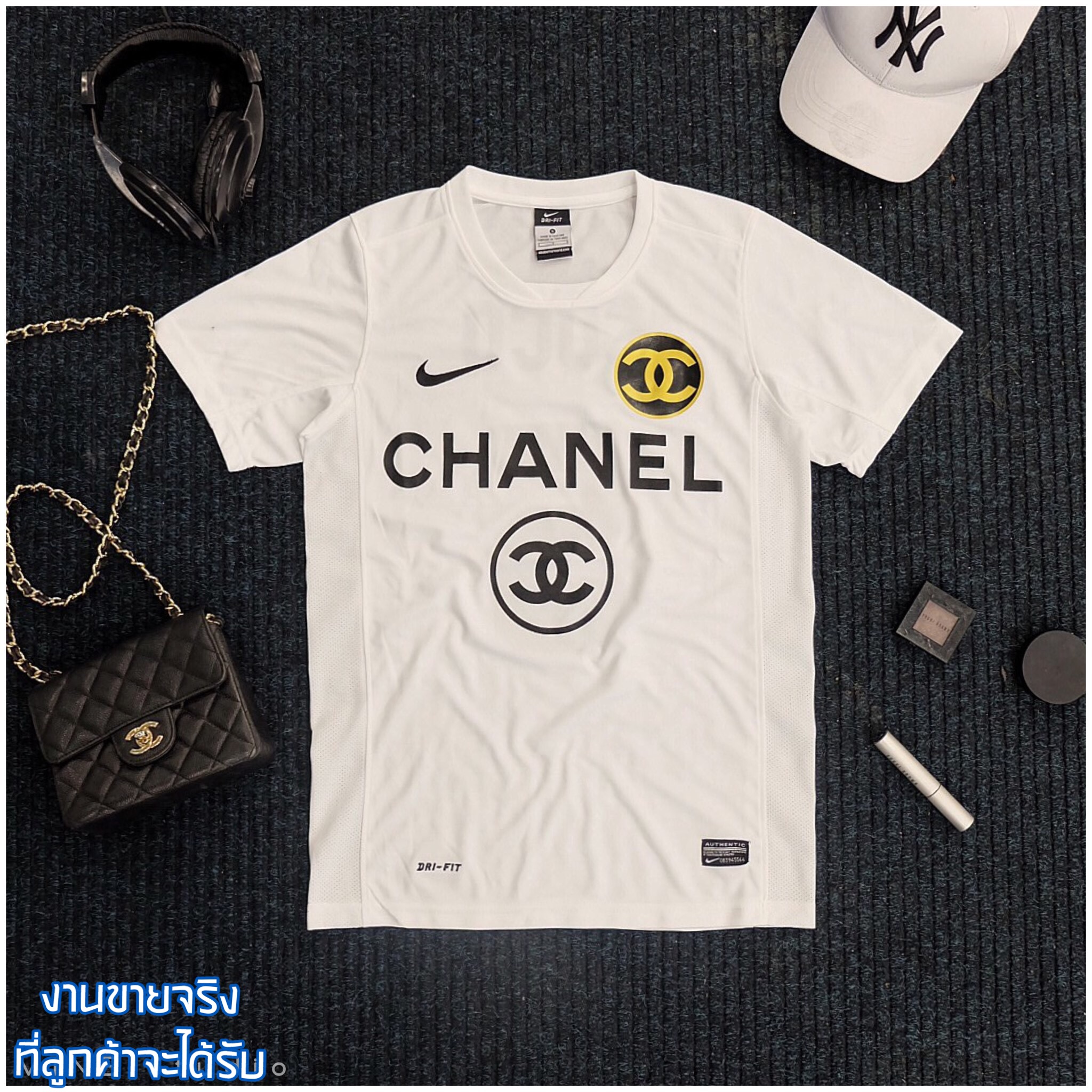 เสื้อยืดมีสกรีนหลังCOCO 5 แบบคุณพลอยใส่