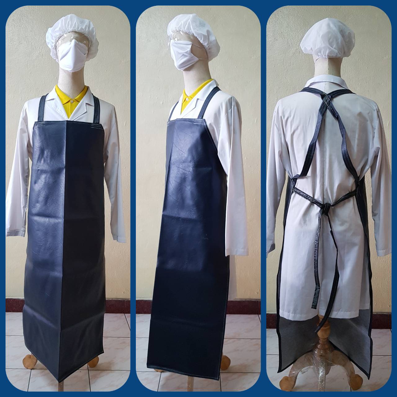 เอี้ยมหนังเทียม กันน้ำ กันน้ำมัน สายไขว้หลัง ขนาด 66 x 100 ซม.