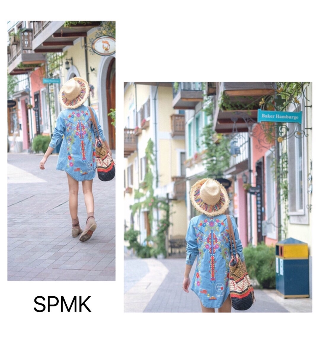Shirt ยีนส์ boho vintage ผ้านิ่ม ใส่สบาย ปักแน่นๆสีสดใสมาแล้วคะ