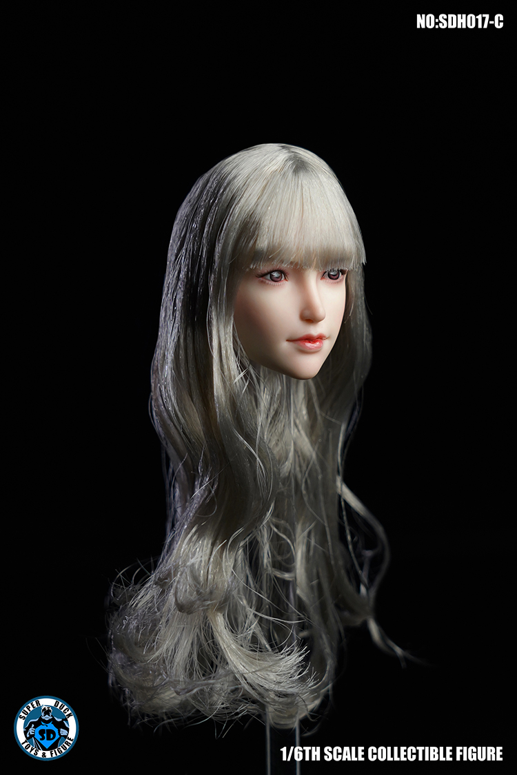 SUPER DUCK SDH017-C Female Head Carving (White Long Hair)