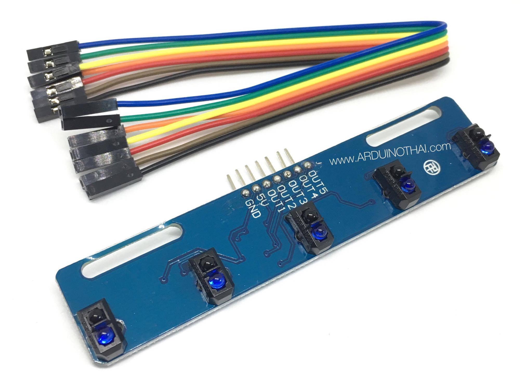 5-way Tracking Sensor Module TCRT5000 เซนเซอร์ตรวจจับเส้นขาว-ดำ สต็อกไทยส่งไว