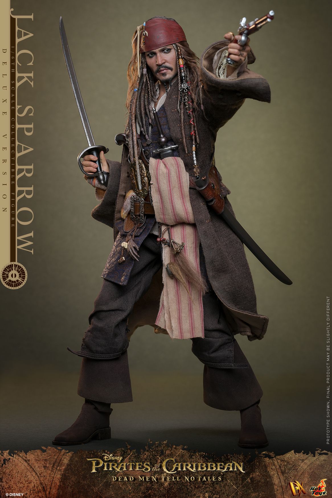 Hot Toys DX38 Pirates of the Caribbean: Dead Men Tell No Tales - Jack Sparrow (Deluxe Version)