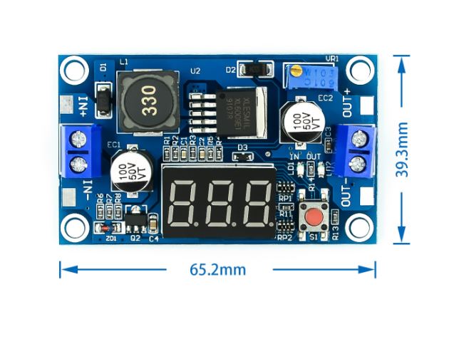 EA07 วงจรเพิ่มแรงดันไฟ 5-40 V 4A DC ** มีจอวัด V ** สำหรับ DIY เพิ่มความแรง IC 6009 แท้