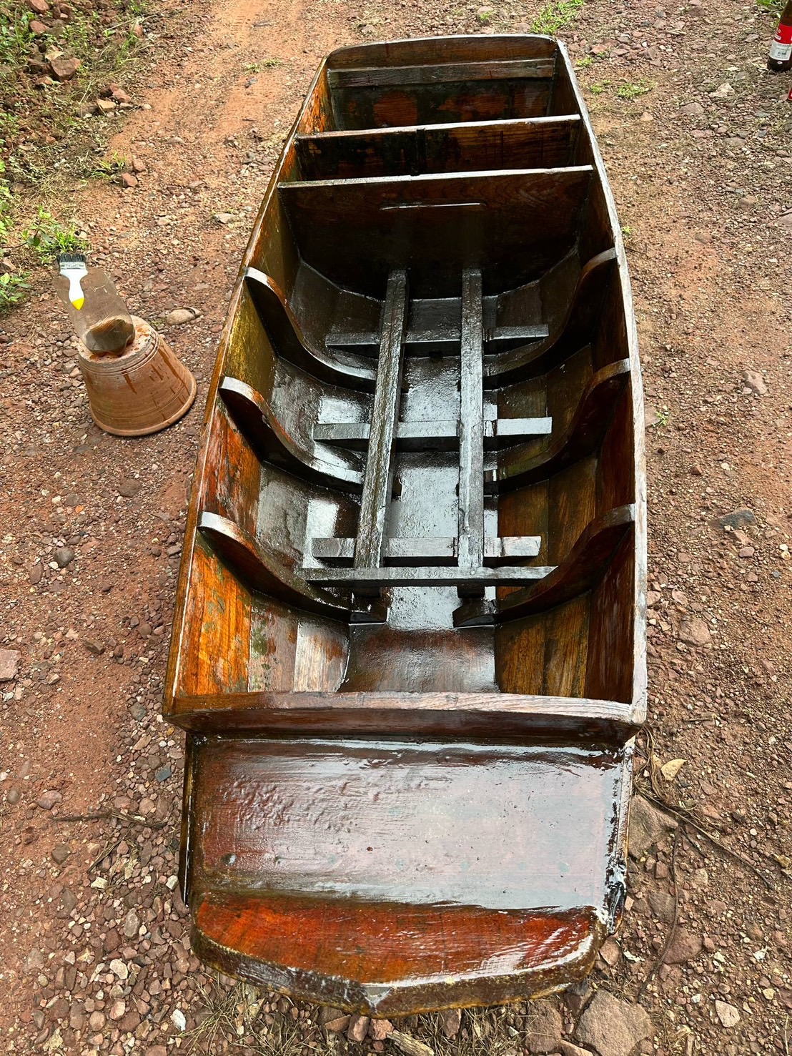 เรือรดน้ำไม้สัก เรือไม้สักโบราณ เรือการเกษตร เรือใช้รดน้ำในสวน
