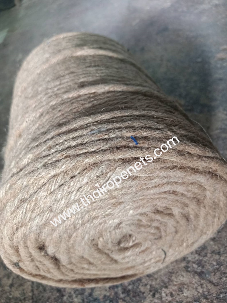 เชือกปอ ขนาด 6 mm. รุ่น 12 เกลียว พร้อมส่ง ยาว 500 เมตร/ม้วน เชือกแมว ลับเล็บแมว