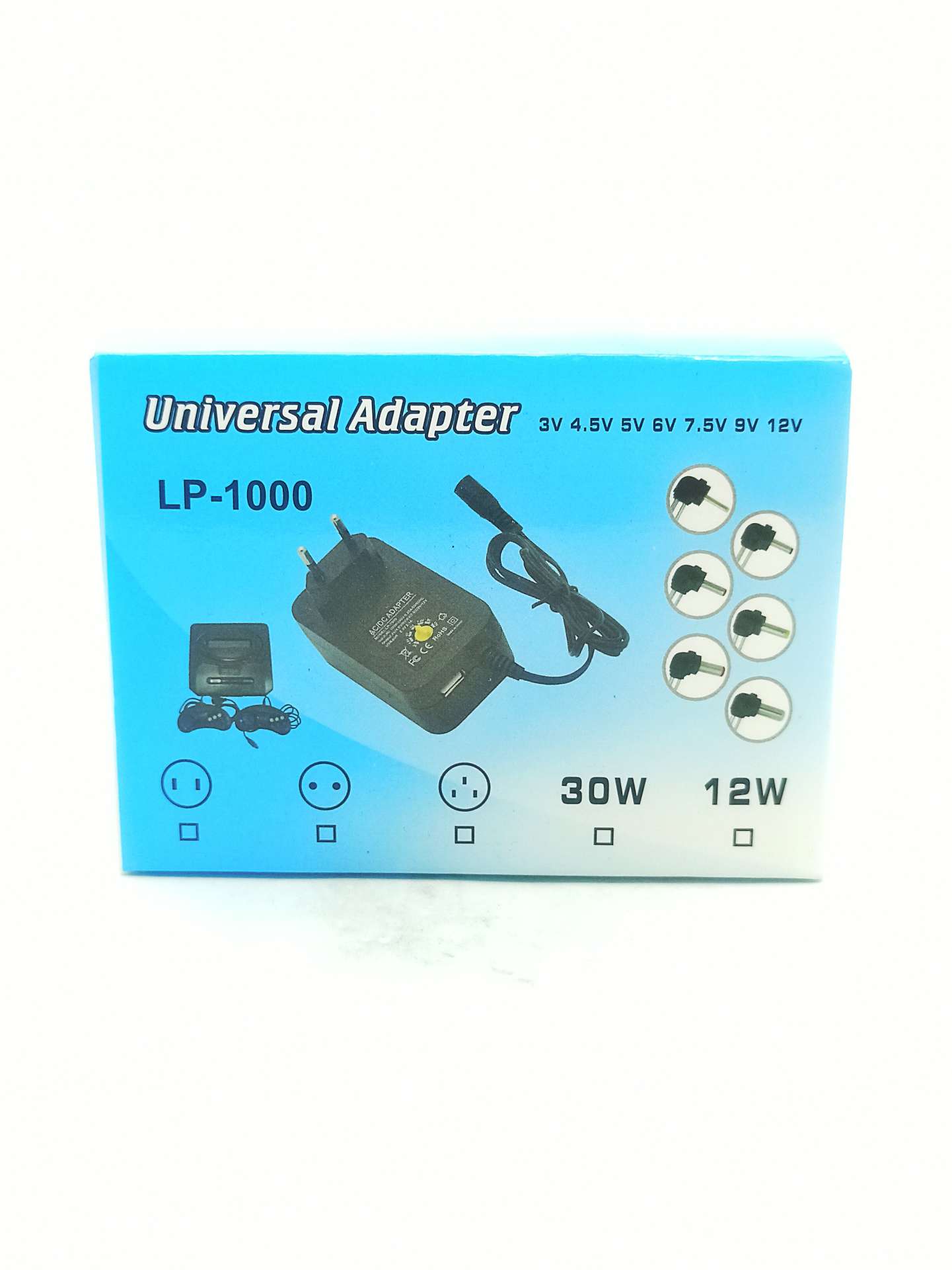Universal Adapter DC 3v / 4.5v / 5v / 6v / 7.5v / 9v / 12v
