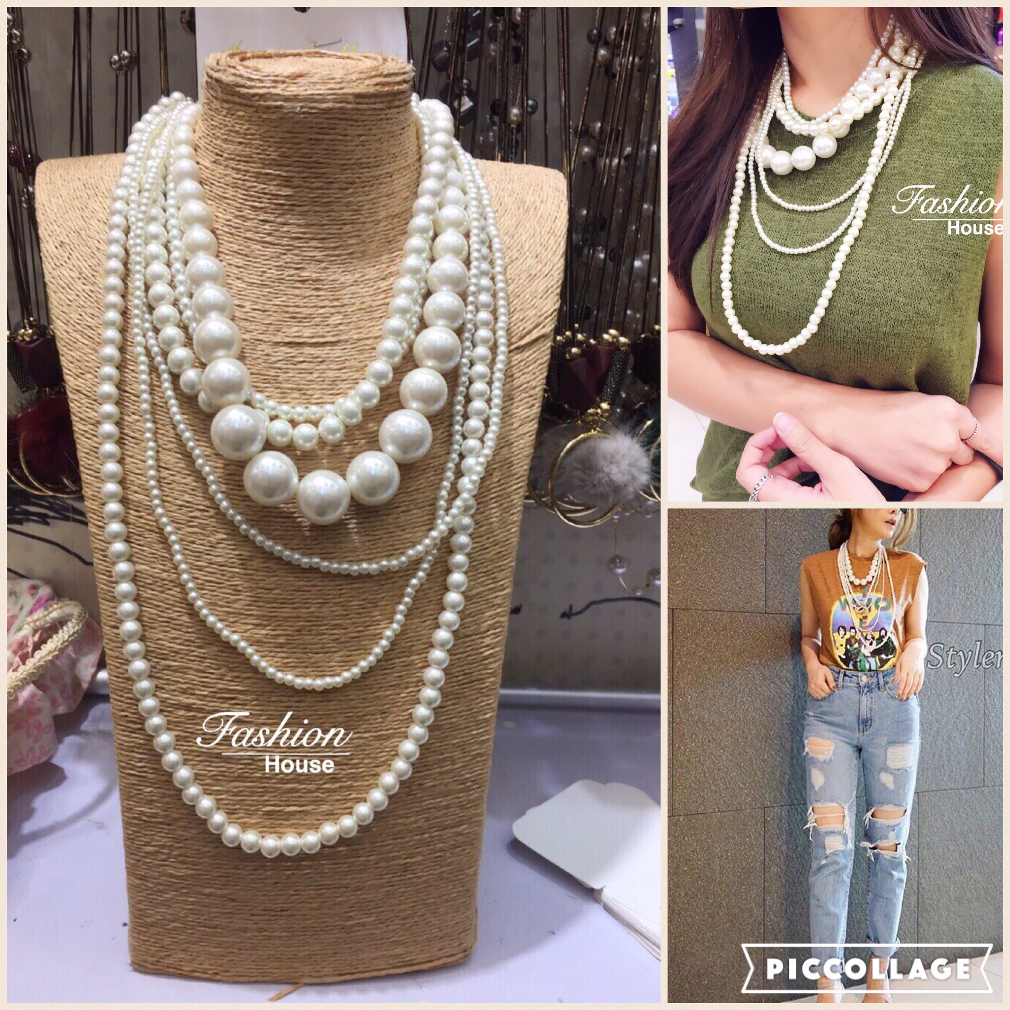 SALE 20% สร้อยมุก เล่นระดับ สไตส์เกาหลี ใส่เเมทชกับเสื้อยืด เสื้อเชิ๊ตก้อลงตัวคะ ทำให้ชุดของคุณดูมีเสนห์ ทันที ((ราคาสินค้า+ค่าจัดส่งEMS)