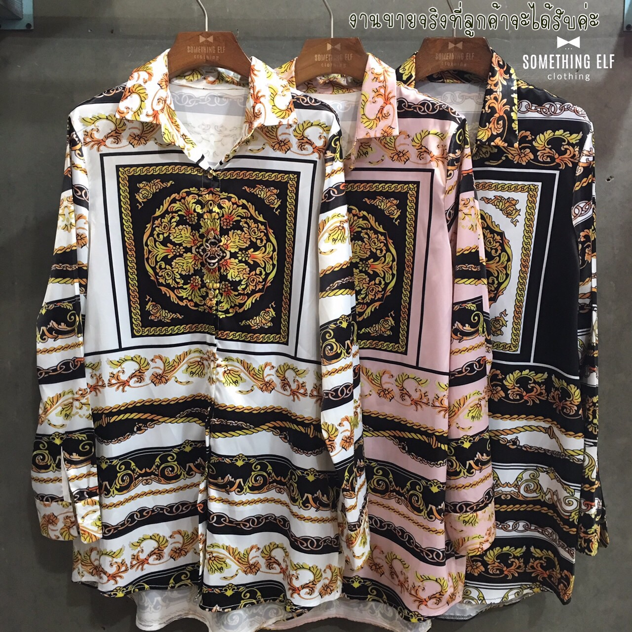 เดรสเชิ้ตแขนยาว Givenchy เนื้อผ้าดี ลื่นมันเงา ลายชัด หน้าสั้นหลังยาว