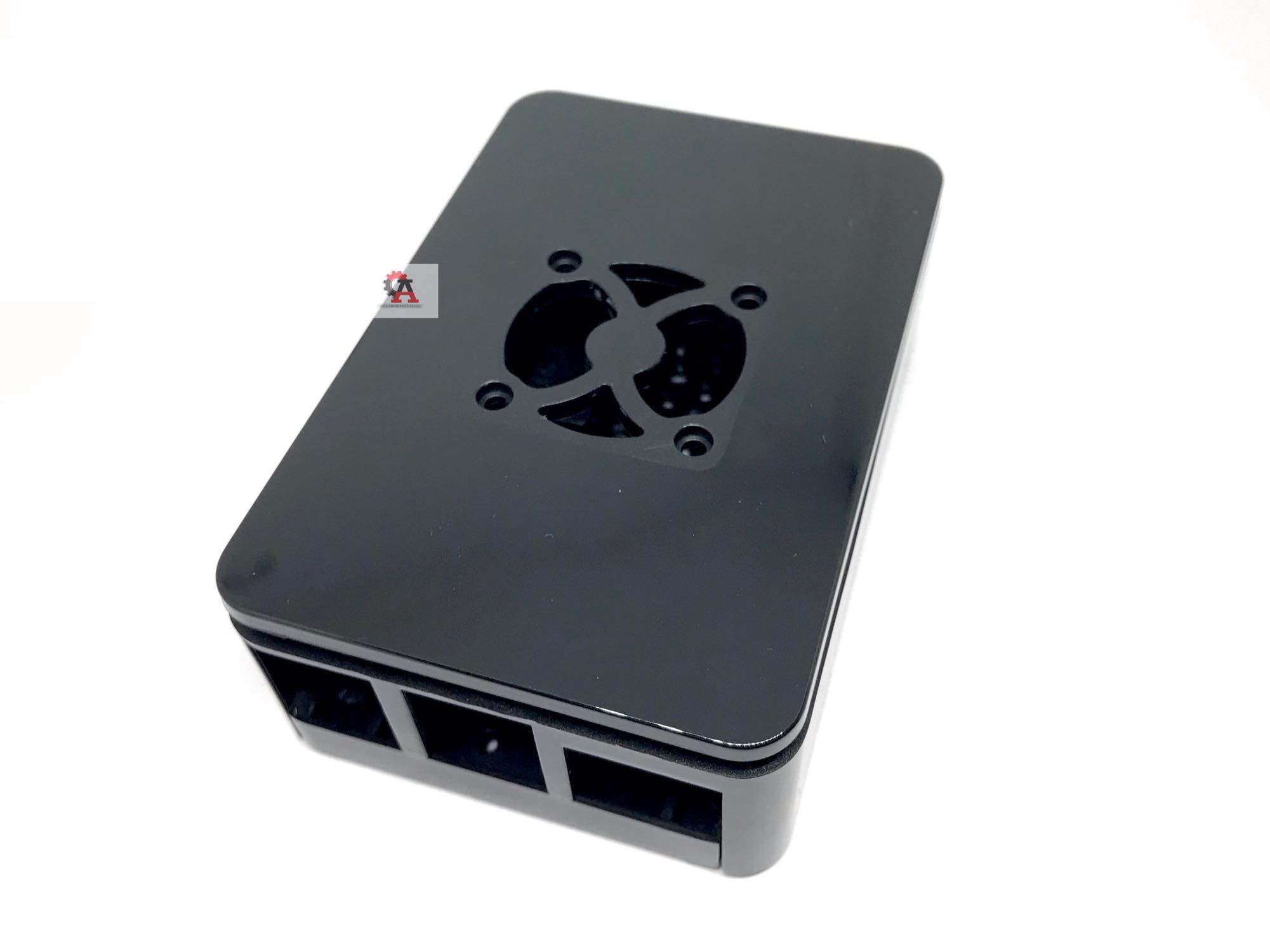 Raspberry pi 4 case + fan (Black) เคสพลาสติกสำหรับราสเบอรี่พาย 4 สีดำ