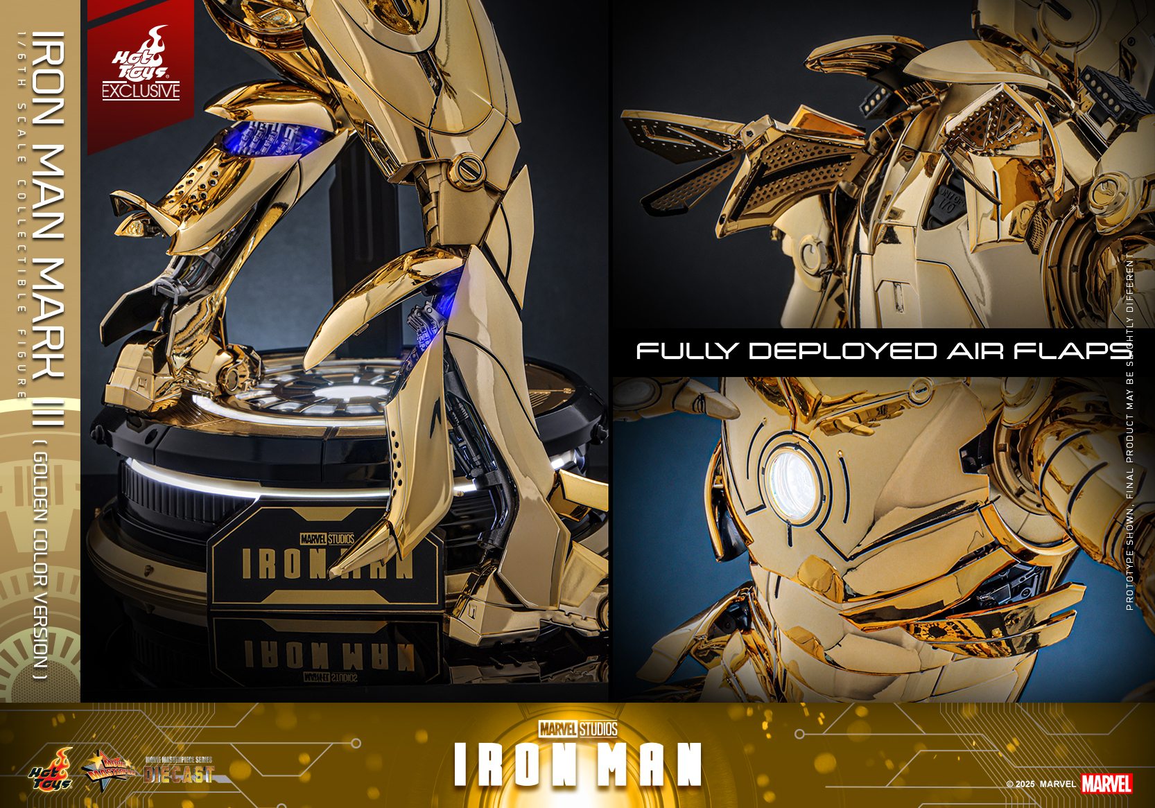 Hot Toys MMS764D69 Iron Man - Iron Man Mark III (Golden Color Version) [Hot Toys Exclusive]