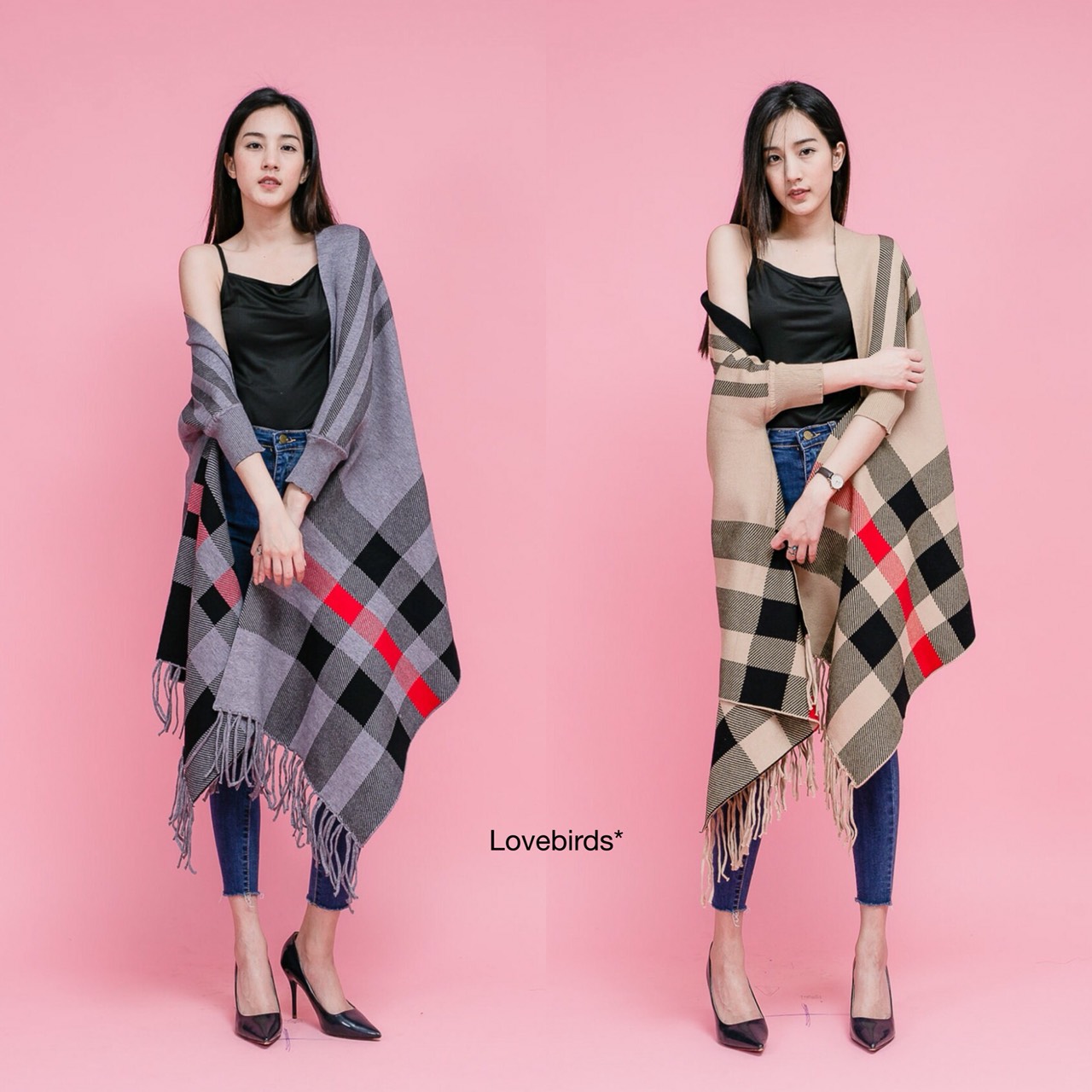 เบลเซอร์ทรงเสื้อคลุมลายเบอเบอร์รี่ ใส่สวมแขน ผ้าอย่างดี จั้มที่แขน ปลายฟริ้น งานสวยมากๆค่า