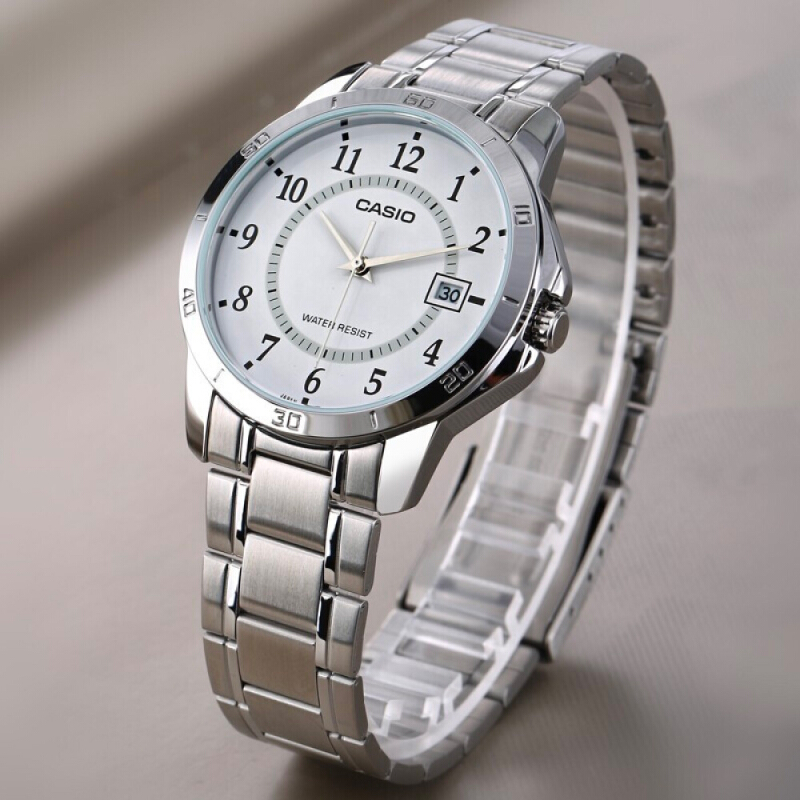 Casio นาฬิกาข้อมือ ผู้ชาย สายสเตนเลสสตีล รุ่น MTP-V004D-7B Casio