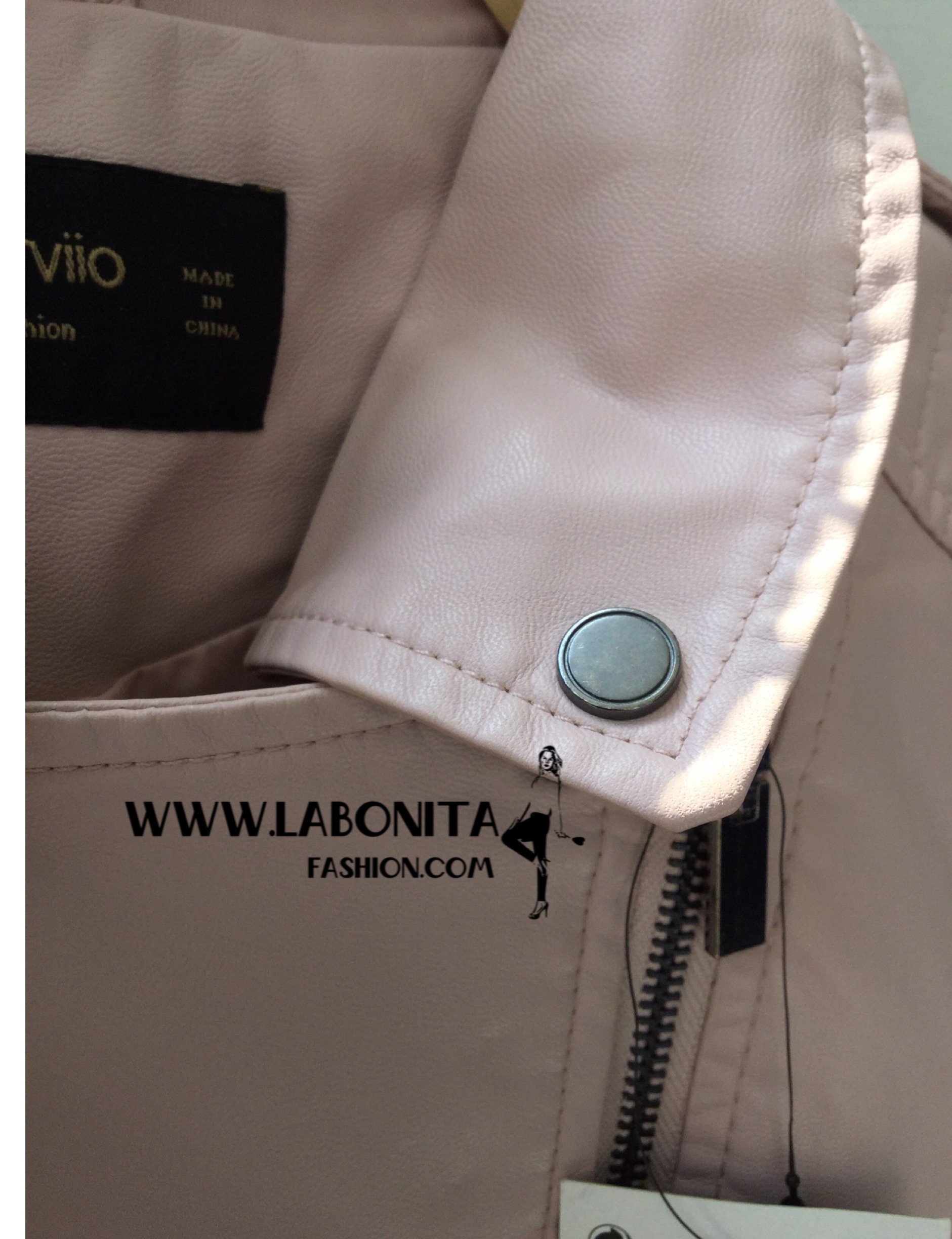 เสื้อหนัง แจ็คเก็ตหนังสีชมพู