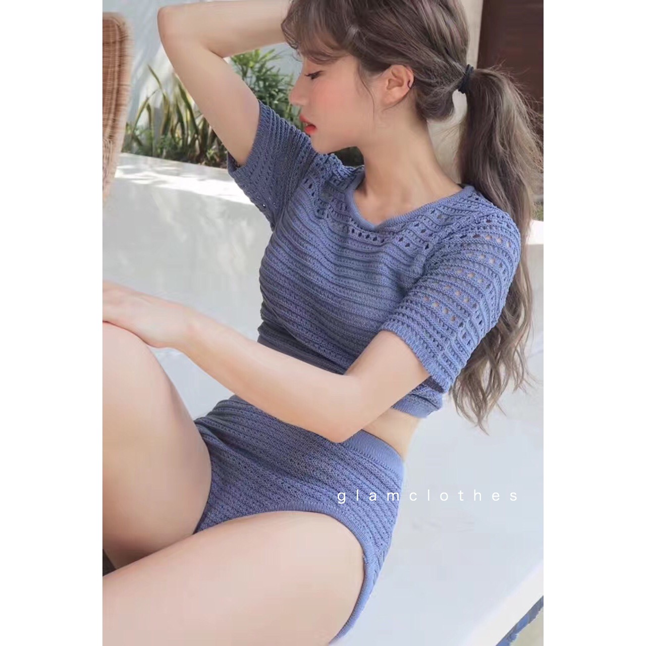 SALE 20% KNITTED SWIMWEAR detail : ชุดเซทไหมพรม เป็นเซทใส่ชายทะเล หรือจะลงน้ำก็ได้ค่ะ เนื้อผ้าไหมพรม มีซับในทั้งหน้าอกพร้อมฟองน้ำ และกางเกงก็มีซับใน ไม่โป๊ค่า