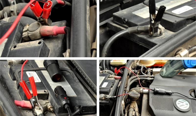 CARE01 ช่องเสียบที่จุดบุหรี่ สายต่อปลั๊กที่จุดบุหรี่ ตัวเมีย แบบหนีบขั้วแบตเตอรี่รถยนต์