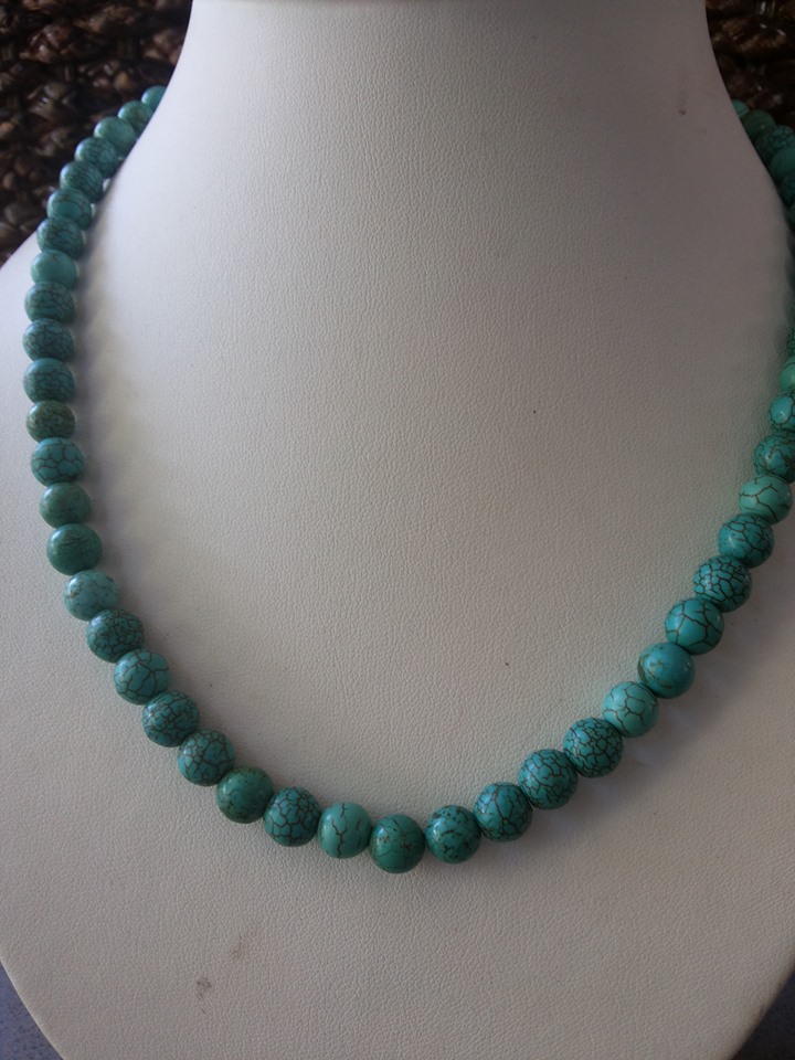 **สินค้าหมด**สร้อยคอเทอร์ควอยซ์ Turquoise ขนาด 8 มิล