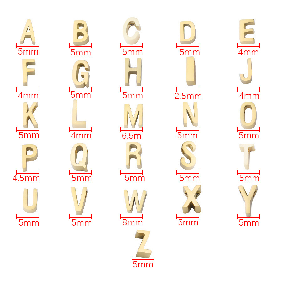 “เช็คสินค้าทัก line ก่อนโอนนะคะ” จี้ตัวอักษร A-Z สำหรับผิวแพ้ง่าย สีทอง _NT356